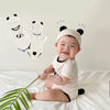 Panda bodysuit and beanie set